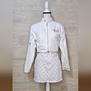 Y2K Calvin Klein Jeans White CK Logo Denim Mini Skirt Size 28 (4)